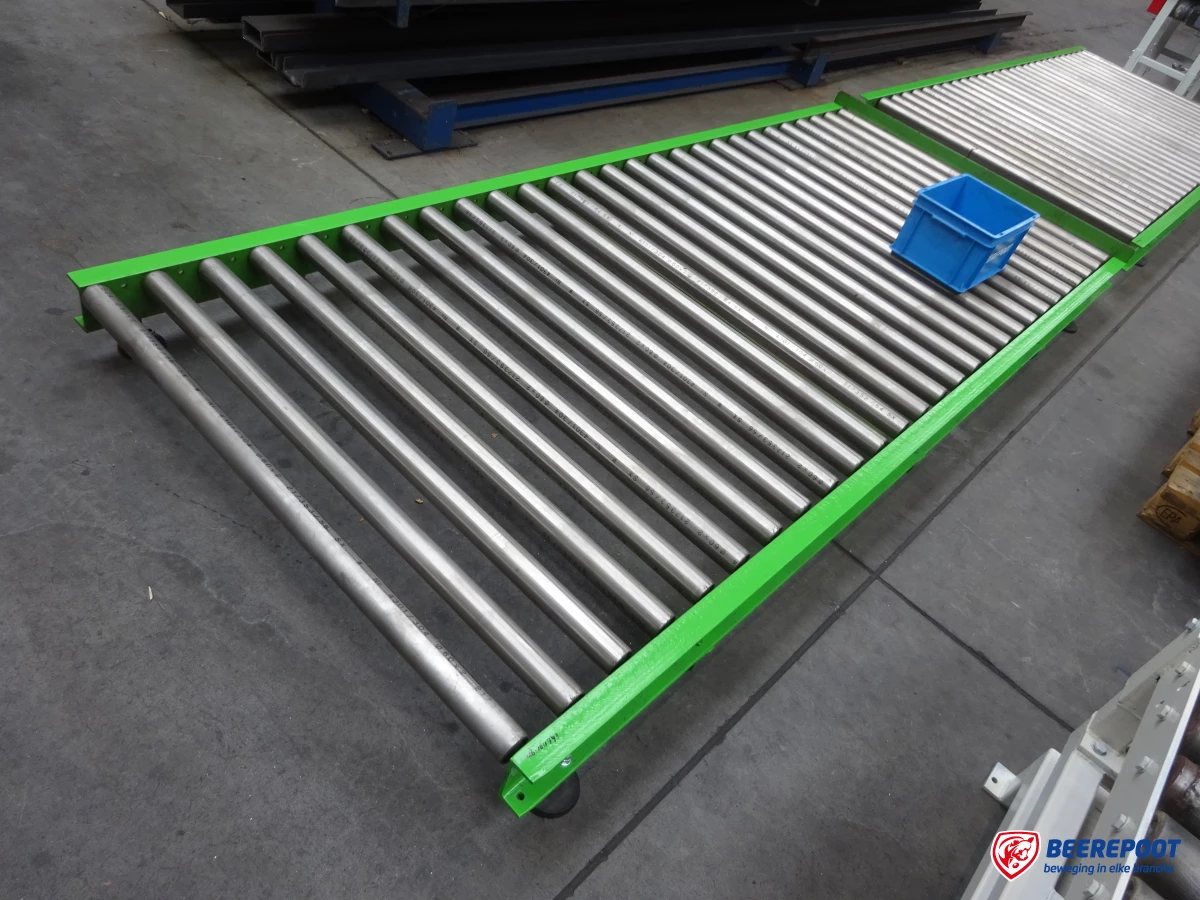 Rollenbaan met RVS rollen